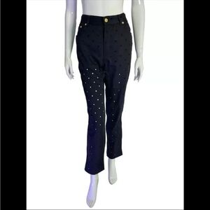 Gianni Versace Couture Navy Perforated Jeans